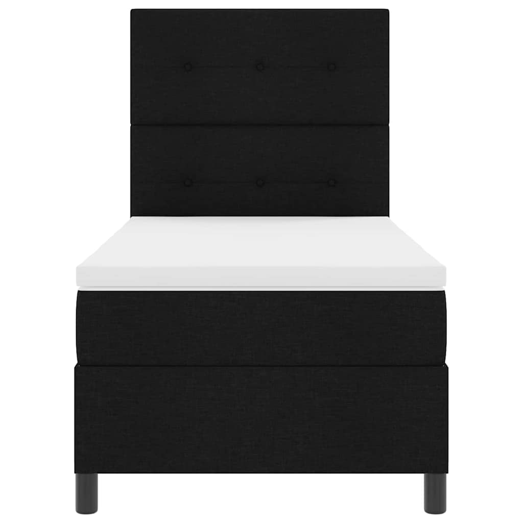 Box spring seng med hovedgærde Sort 100 x 200 cm Stof
