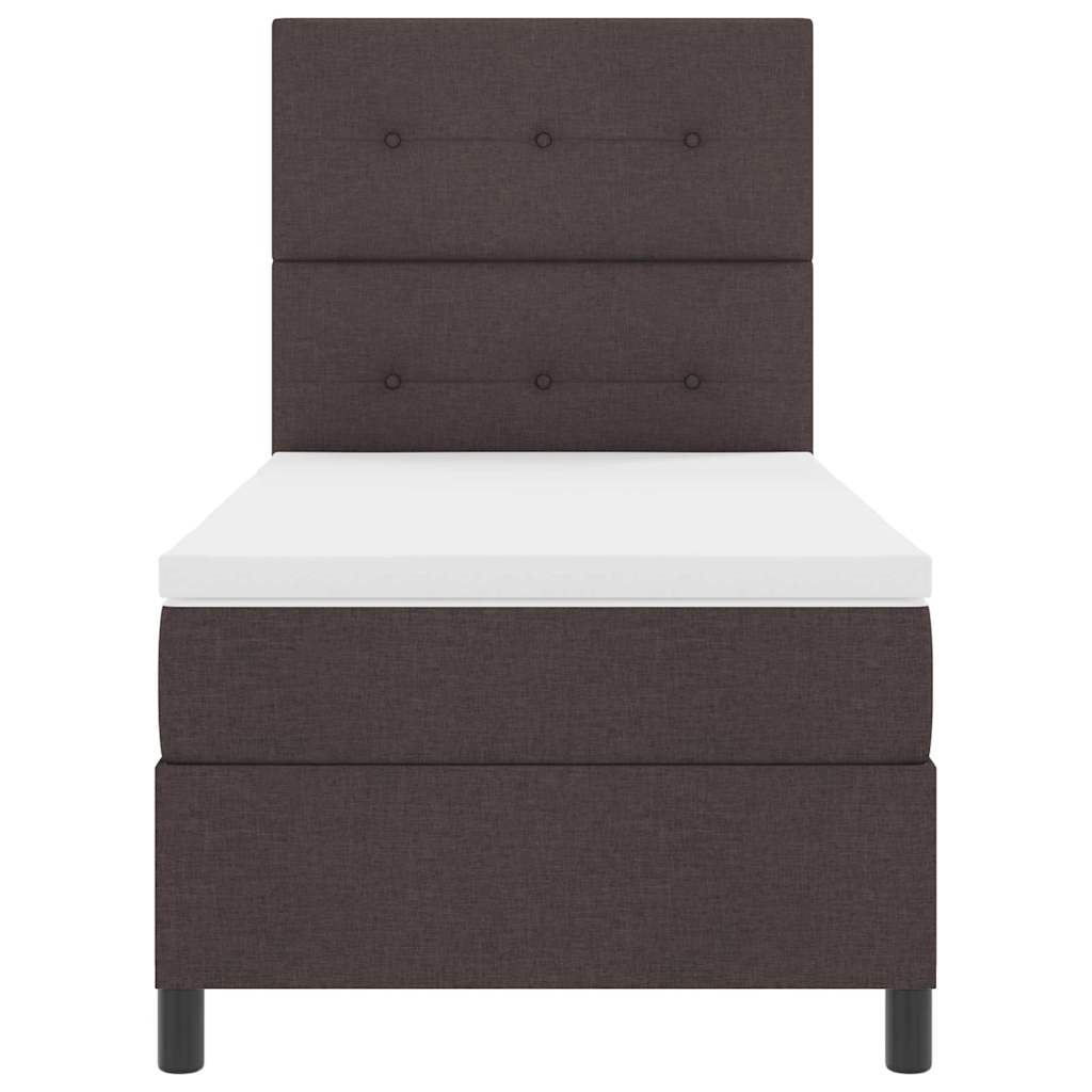 Box spring seng med hovedgærde Mørk Brun 100 x 200 cm Stof