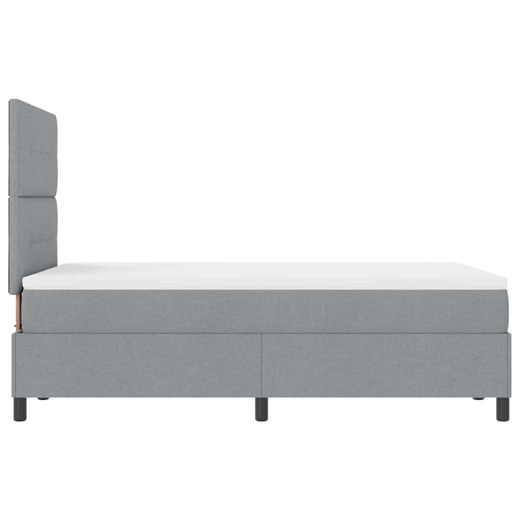 Box spring seng med hovedgærde Lysegrå 120 x 190 cm Stof
