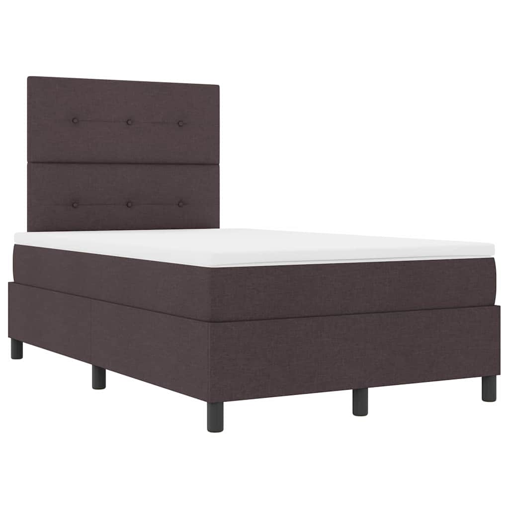 Box spring seng med hovedgærde Mørk Brun 120 x 190 cm Stof