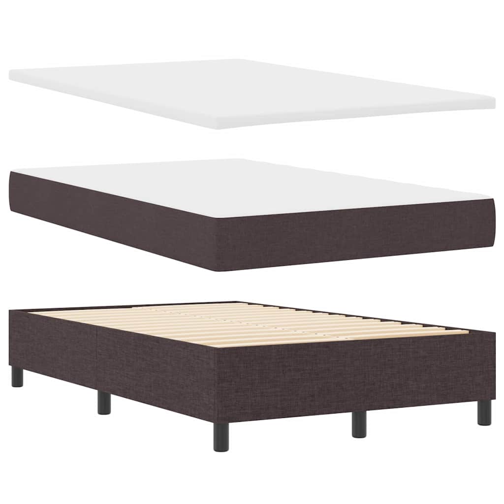Box spring seng med hovedgærde Mørk Brun 120 x 190 cm Stof