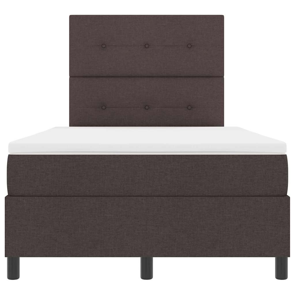 Box spring seng med hovedgærde Mørk Brun 120 x 190 cm Stof