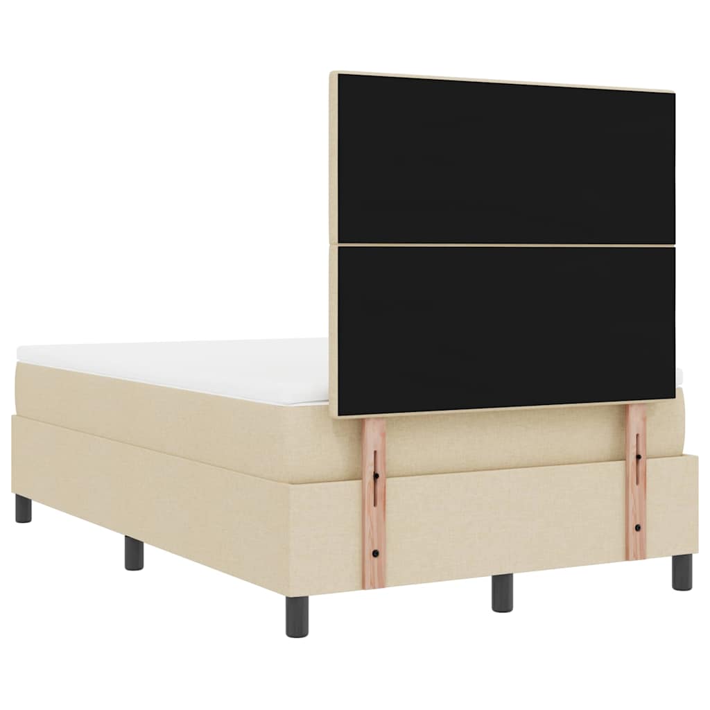 Box spring seng med hovedgærde Creme 120 x 190 cm Stof