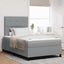 Box spring seng med hovedgærde Lysegrå 120 x 200 cm Stof