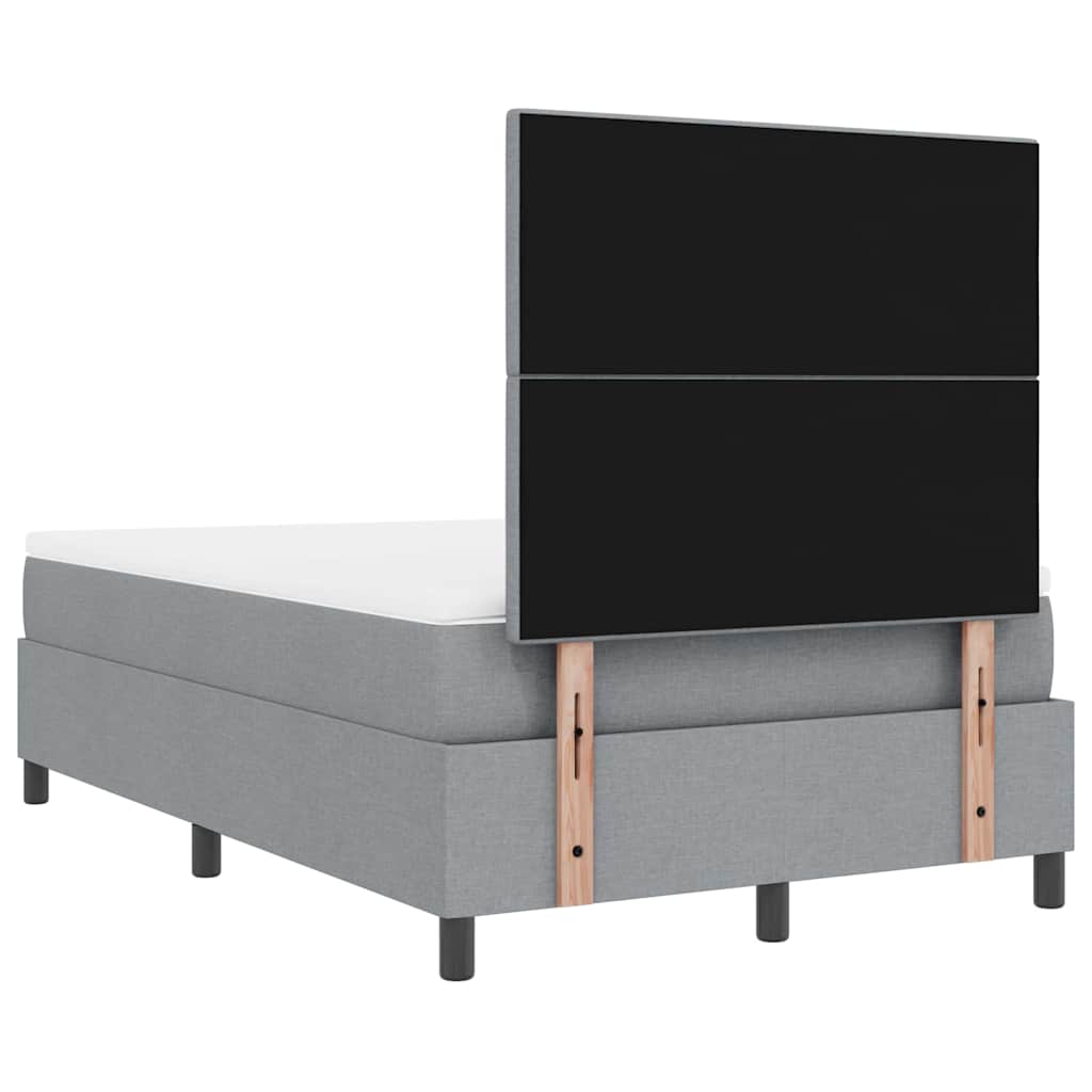 Box spring seng med hovedgærde Lysegrå 120 x 200 cm Stof