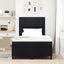 Box spring seng med hovedgærde Sort 120 x 200 cm Stof