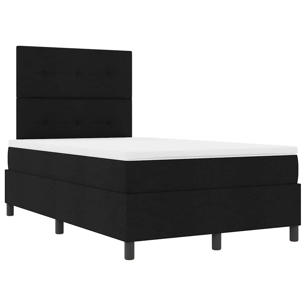 Box spring seng med hovedgærde Sort 120 x 200 cm Stof