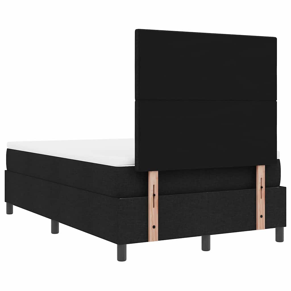 Box spring seng med hovedgærde Sort 120 x 200 cm Stof