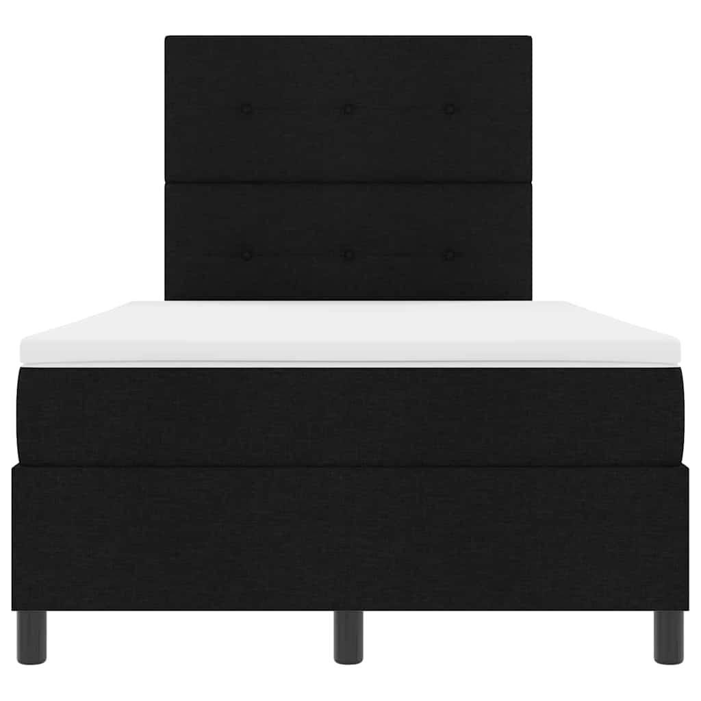 Box spring seng med hovedgærde Sort 120 x 200 cm Stof