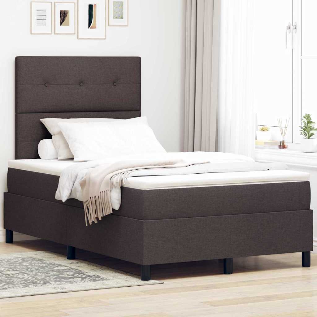 Box spring seng med hovedgærde Mørk Brun 120 x 200 cm Stof