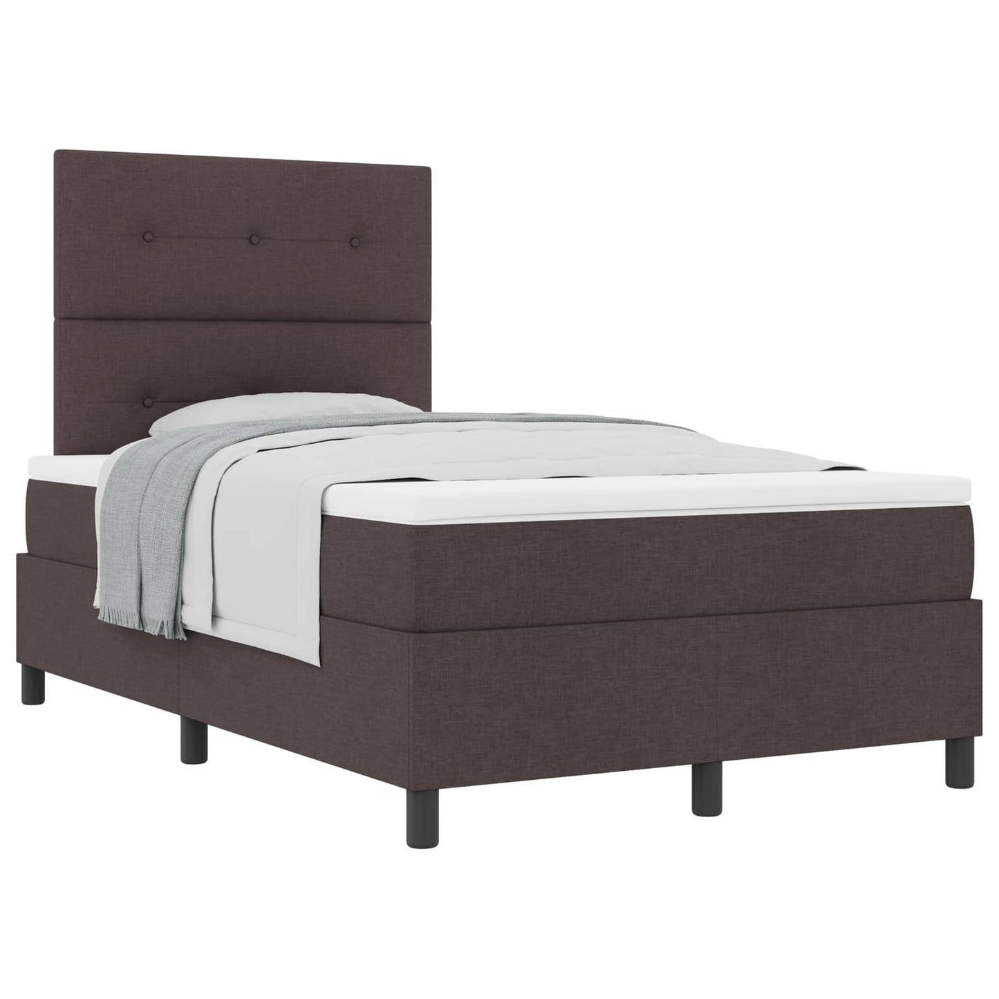 Box spring seng med hovedgærde Mørk Brun 120 x 200 cm Stof