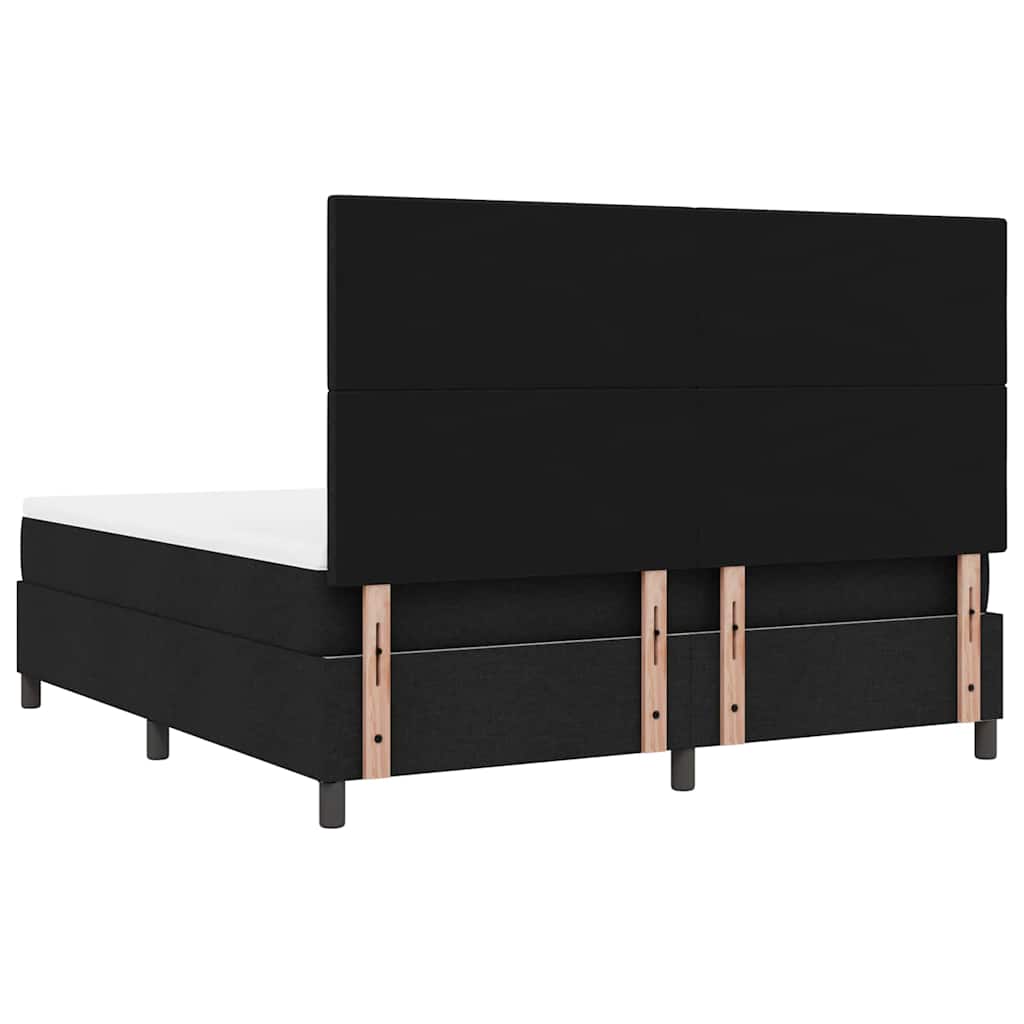 Box spring seng med hovedgærde Sort 180 x 200 cm Stof