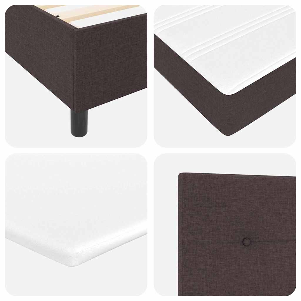 Box spring seng med hovedgærde Mørk Brun 180 x 200 cm Stof
