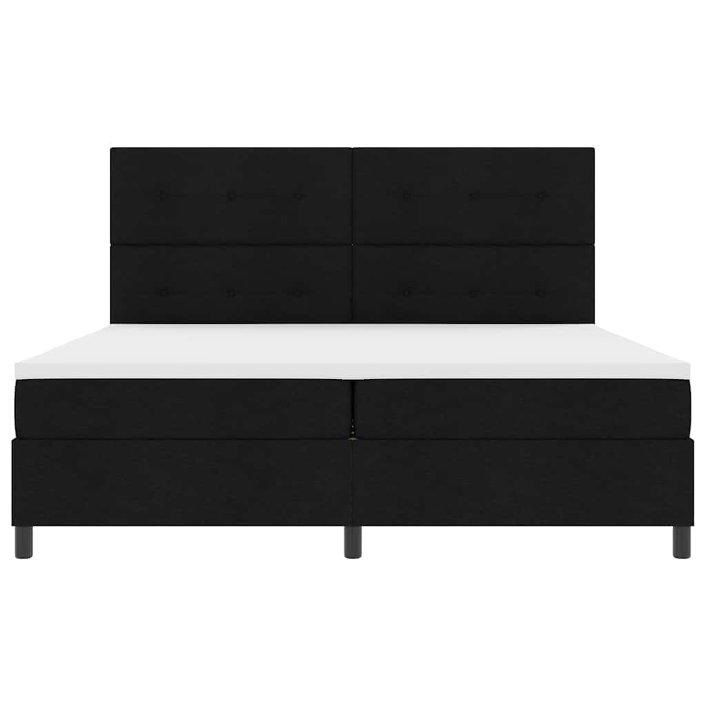 Box spring seng med hovedgærde Sort 200 x 200 cm Stof
