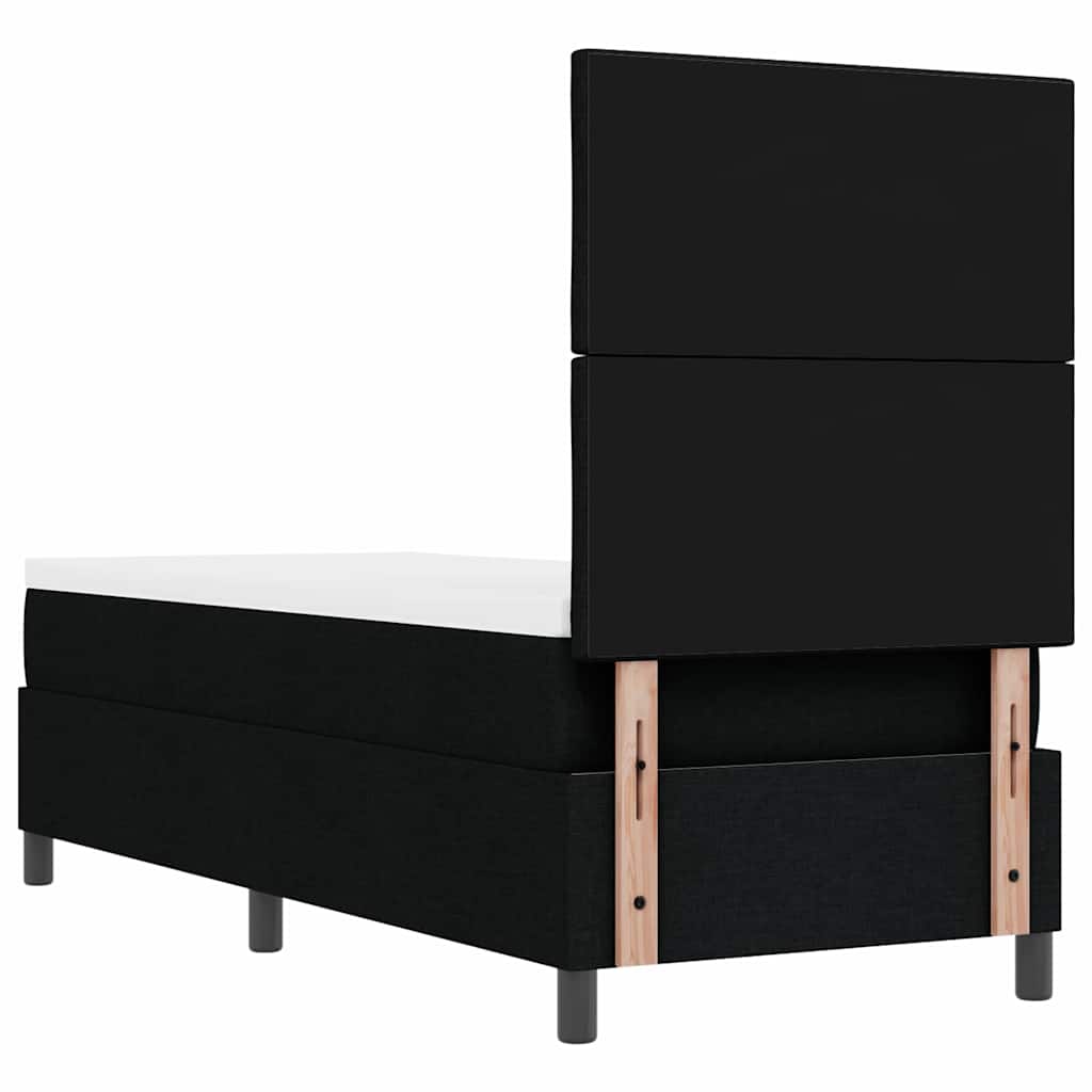 Box spring seng med hovedgærde Sort 80 x 200 cm Stof