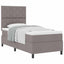 Box spring seng med hovedgærde Gråbrun 90 x 190 cm Stof
