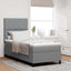 Box spring seng med hovedgærde Lysegrå 90 x 200 cm Stof