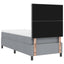 Box spring seng med hovedgærde Lysegrå 90 x 200 cm Stof