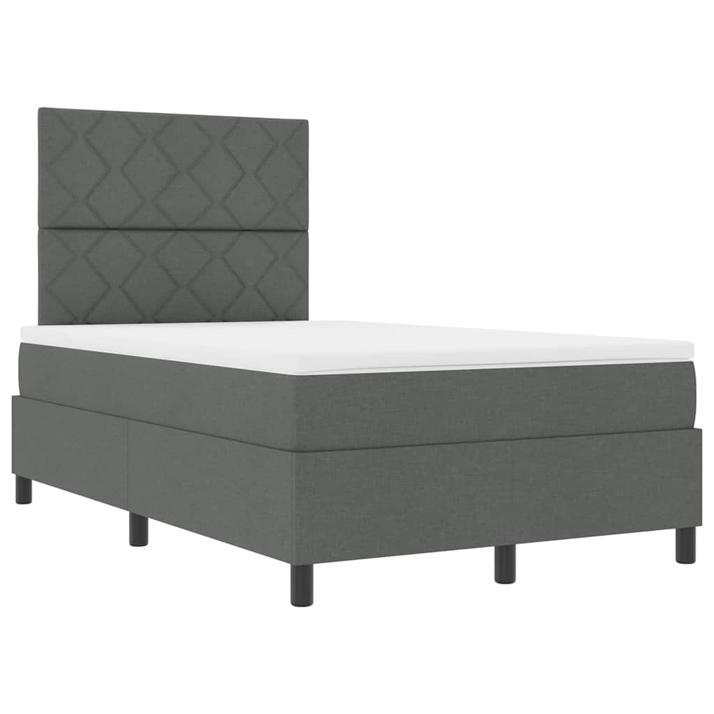 Box spring seng med hovedgærde Mørkegrå 120 x 190 cm Stof