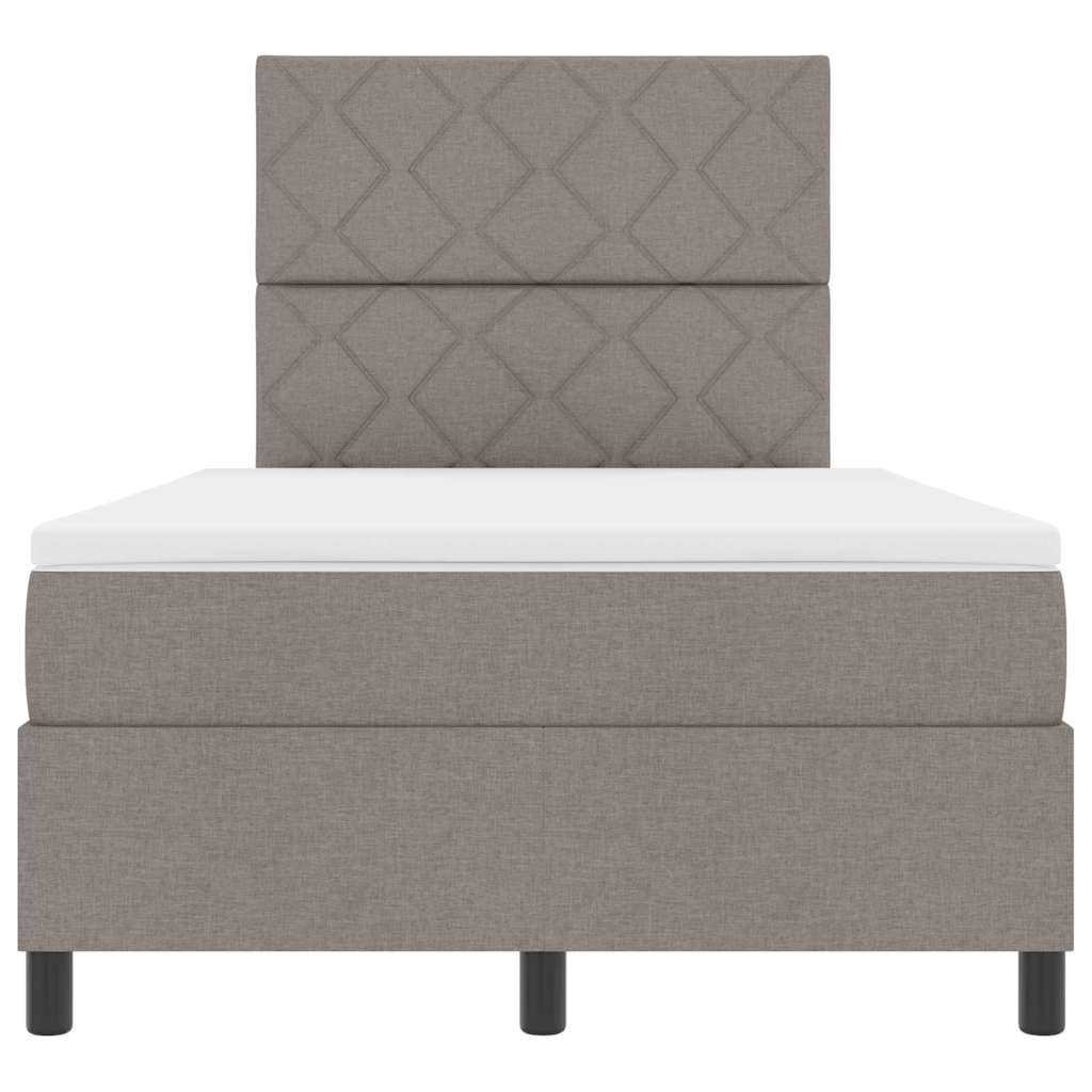 Box spring seng med hovedgærde Gråbrun 120 x 190 cm Stof