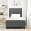 Box spring seng med hovedgærde Mørkegrå 120 x 200 cm Stof
