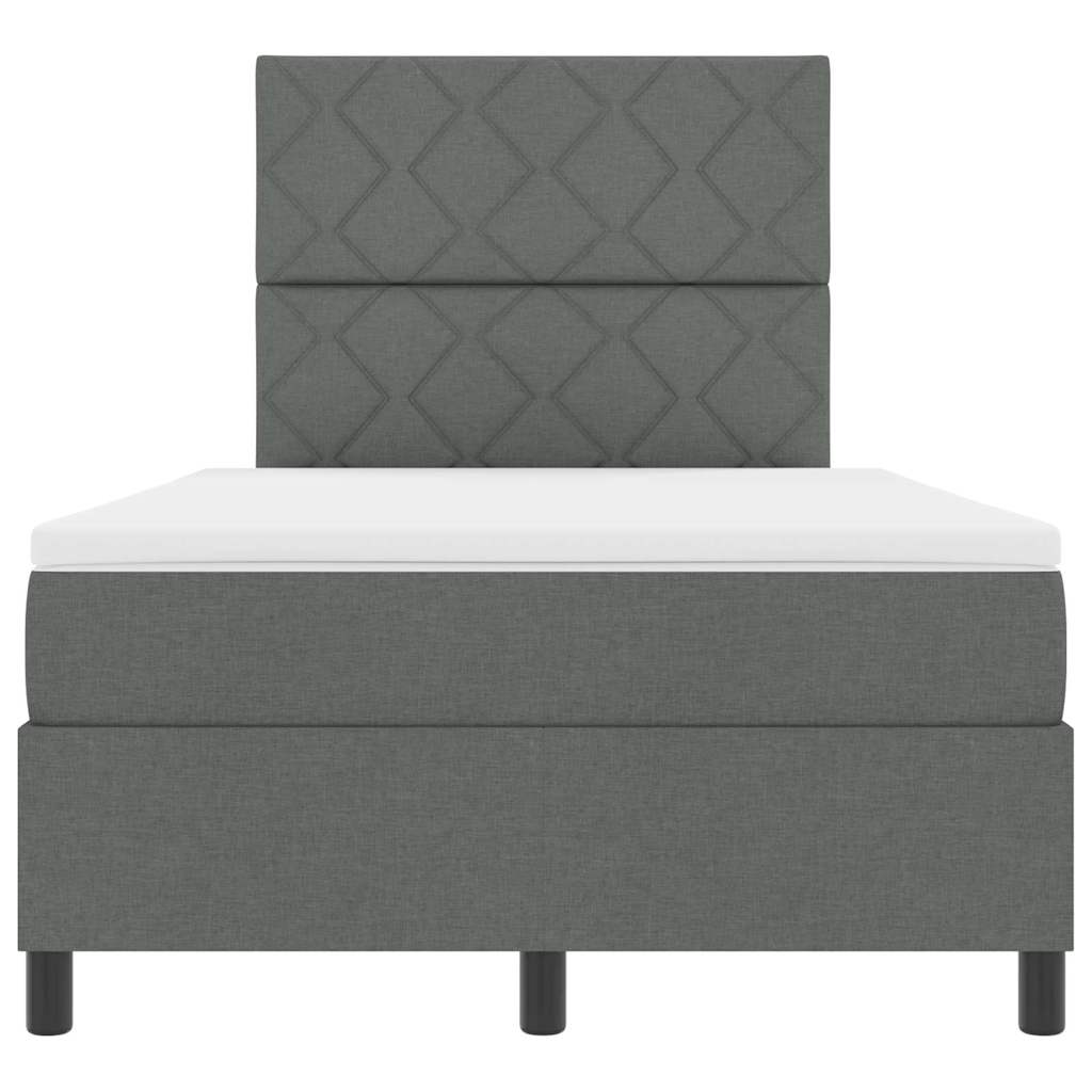Box spring seng med hovedgærde Mørkegrå 120 x 200 cm Stof
