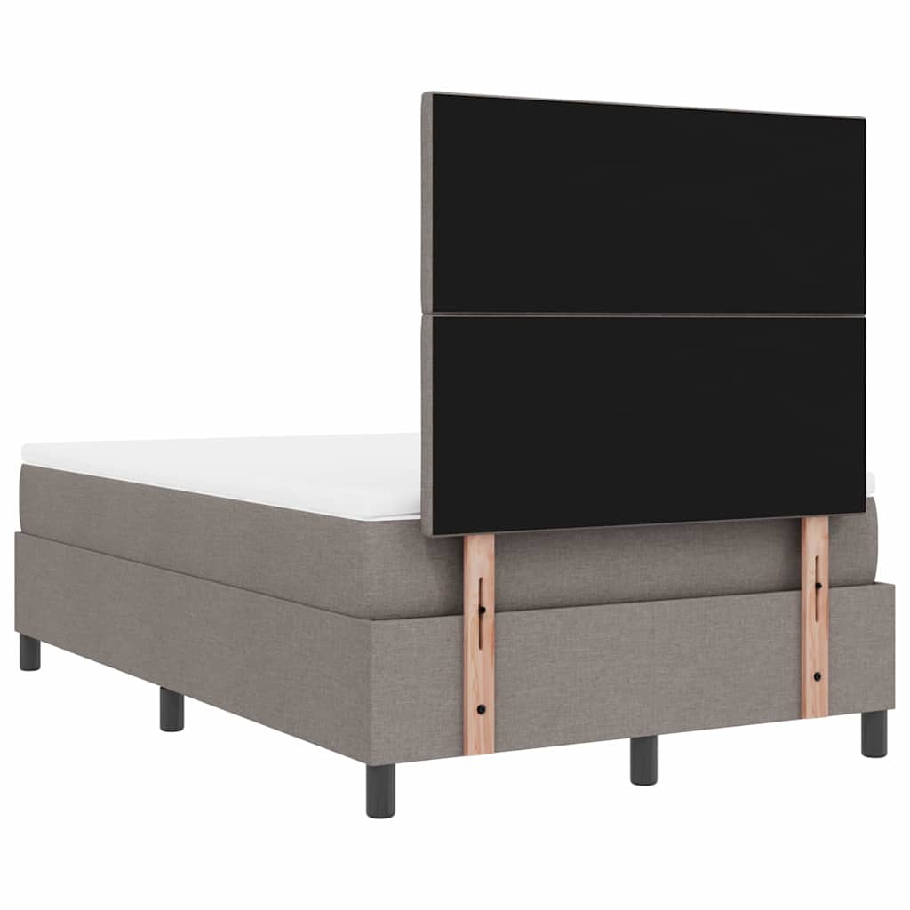 Box spring seng med hovedgærde Gråbrun 120 x 200 cm Stof