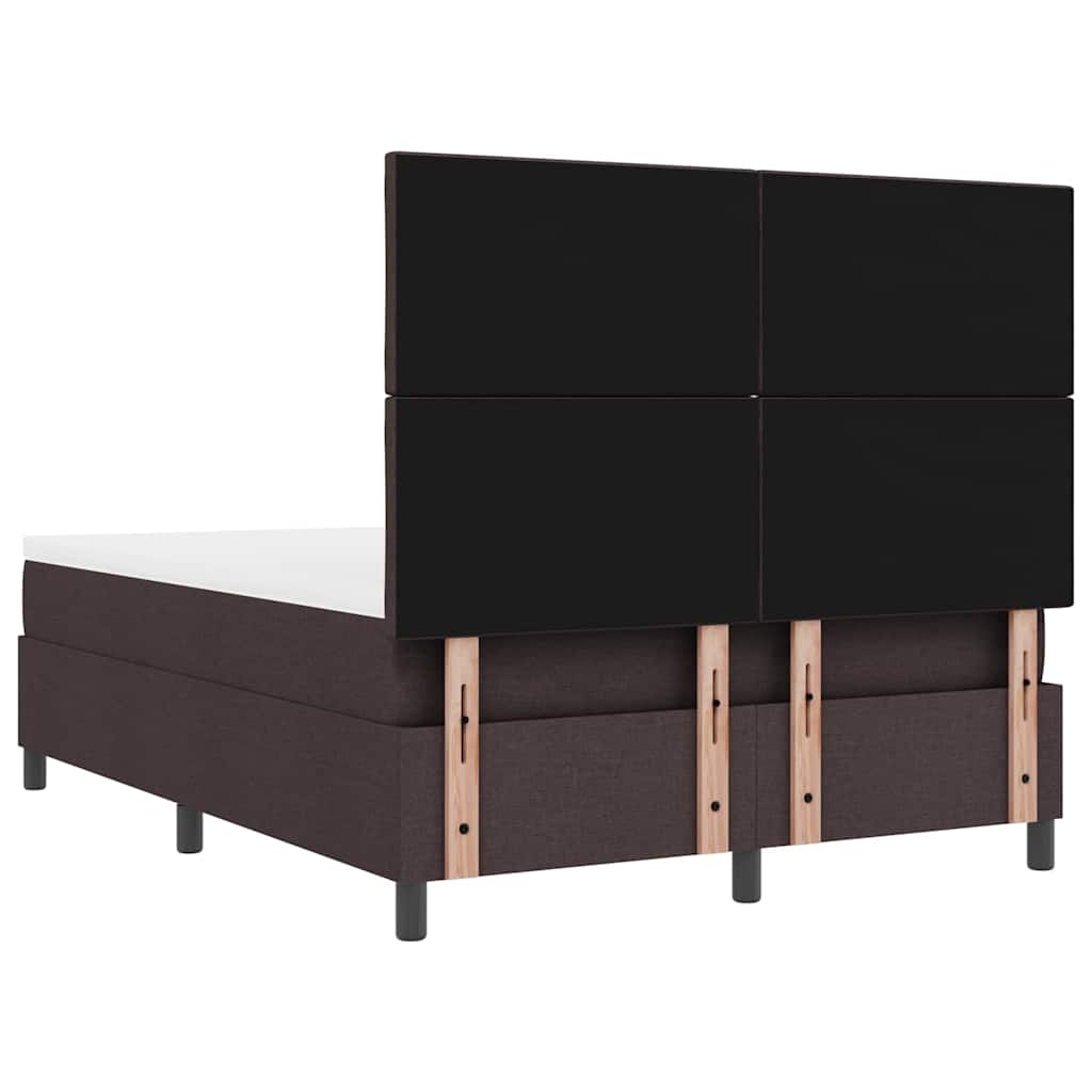 Box spring seng med hovedgærde Mørk Brun 140 x 190 cm Stof