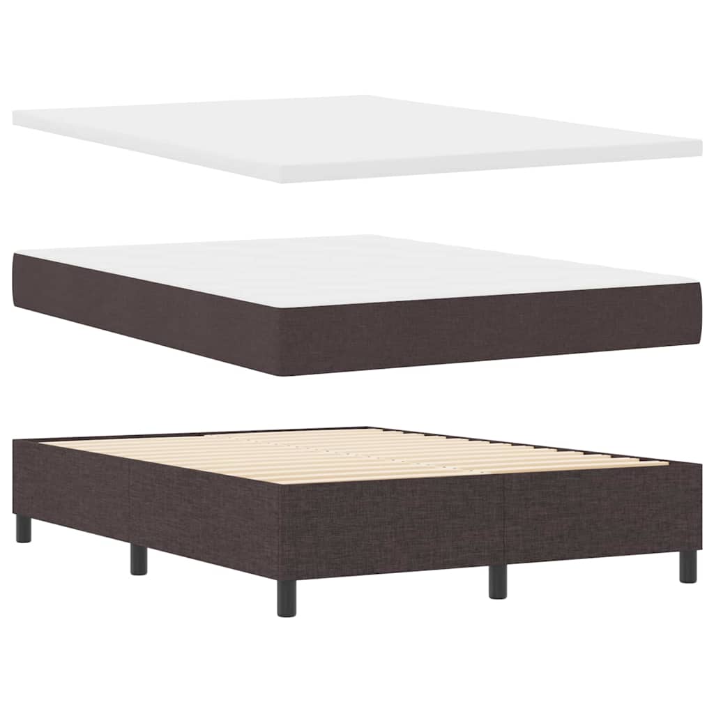 Box spring seng med hovedgærde Mørk Brun 160 x 200 cm Stof