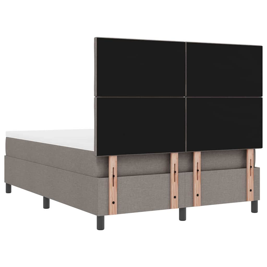 Box spring seng med hovedgærde Gråbrun 160 x 200 cm Stof