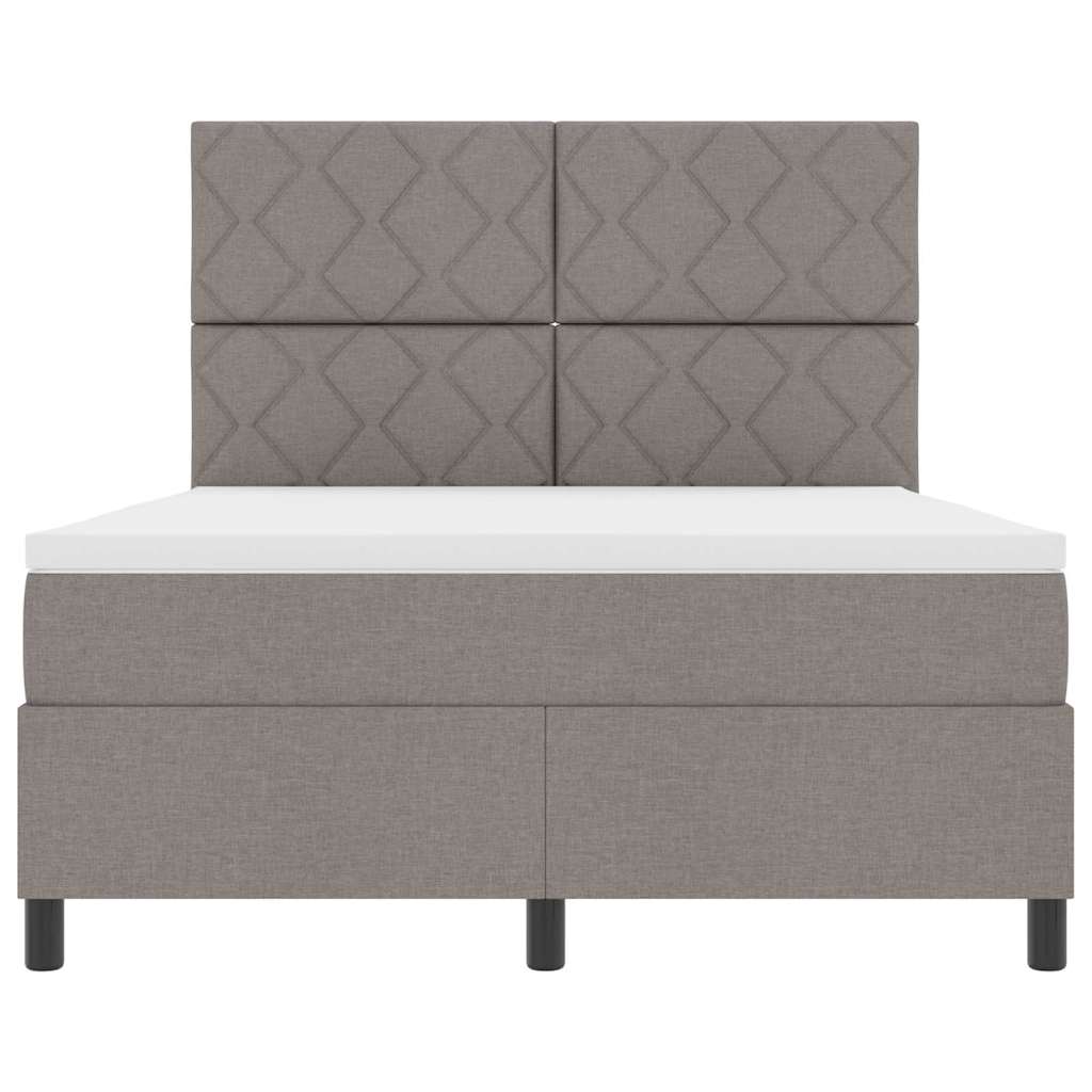 Box spring seng med hovedgærde Gråbrun 160 x 200 cm Stof