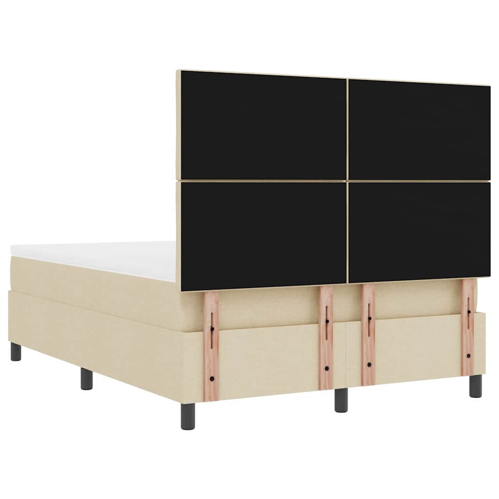 Box spring seng med hovedgærde Creme 160 x 200 cm Stof