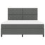Box spring seng med hovedgærde Mørkegrå 180 x 200 cm Stof
