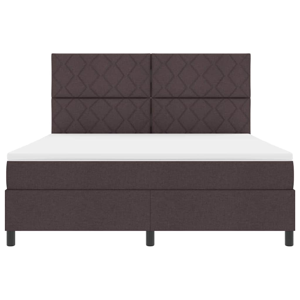 Box spring seng med hovedgærde Mørk Brun 180 x 200 cm Stof