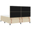 Box spring seng med hovedgærde Creme 180 x 200 cm Stof
