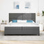 Box spring seng med hovedgærde Mørkegrå 200 x 200 cm Stof