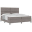 Box spring seng med hovedgærde Gråbrun 200 x 200 cm Stof