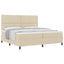 Box spring seng med hovedgærde Creme 200 x 200 cm Stof