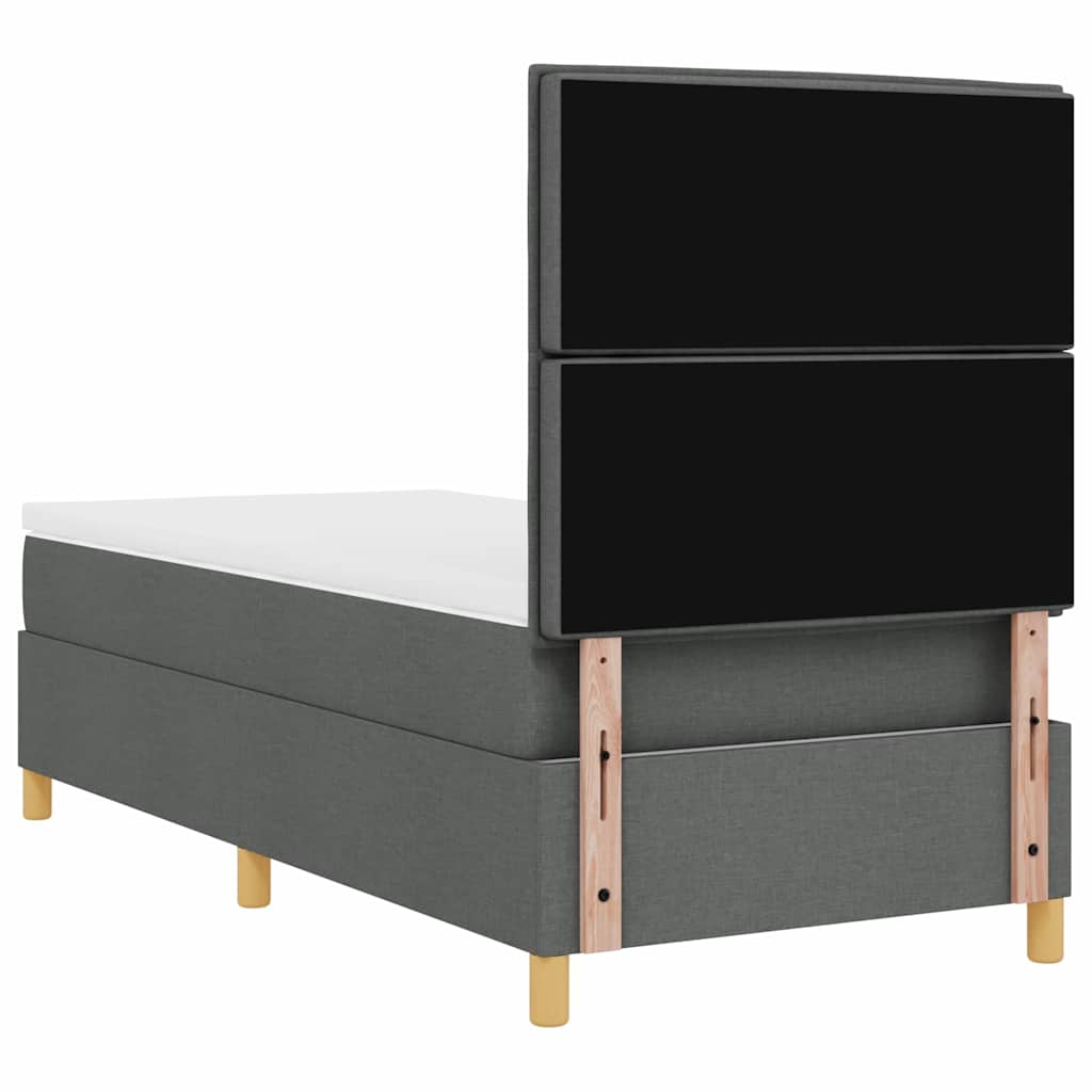Box spring seng med madras Mørkegrå 90 x 190 cm Stof