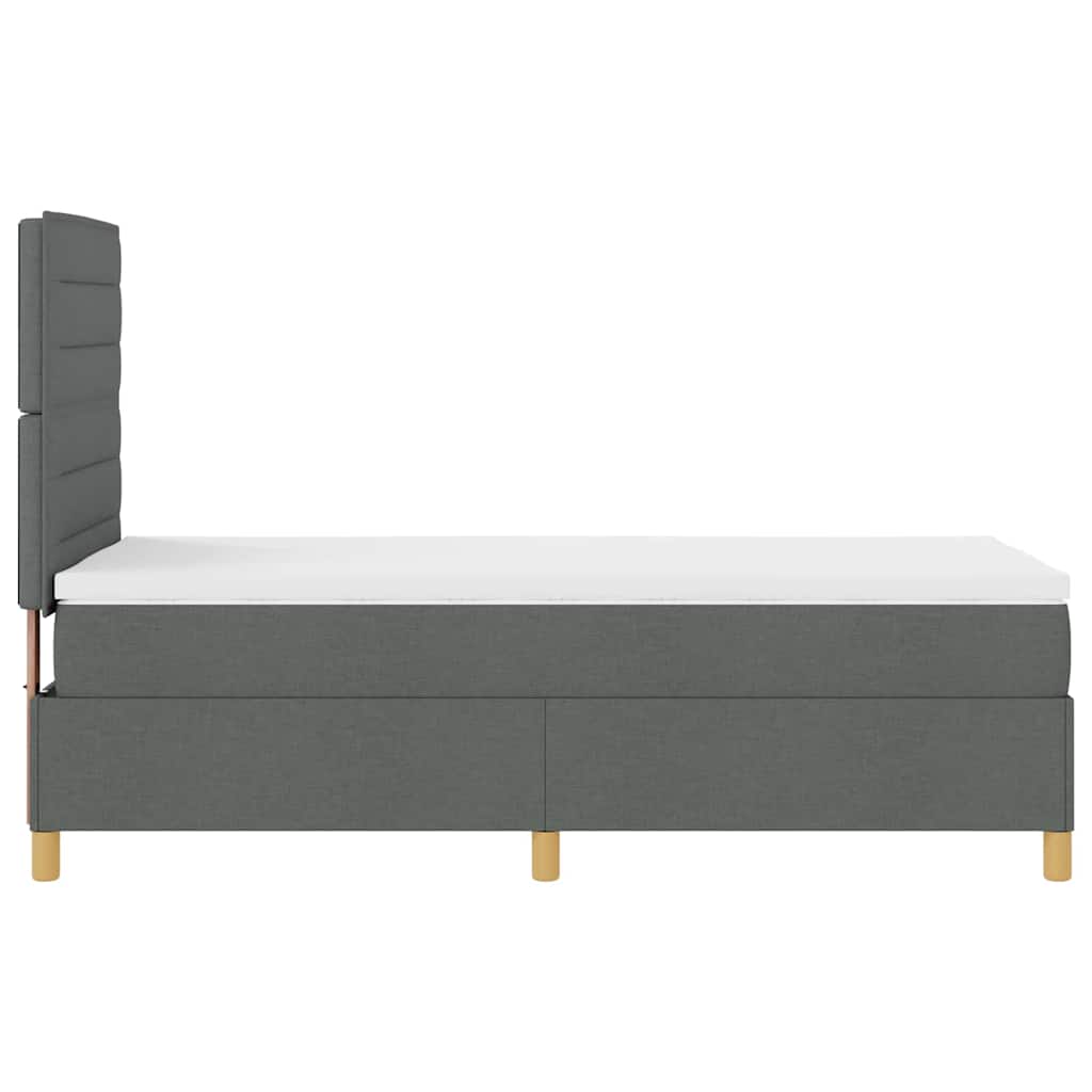 Box spring seng med madras Mørkegrå 90 x 190 cm Stof