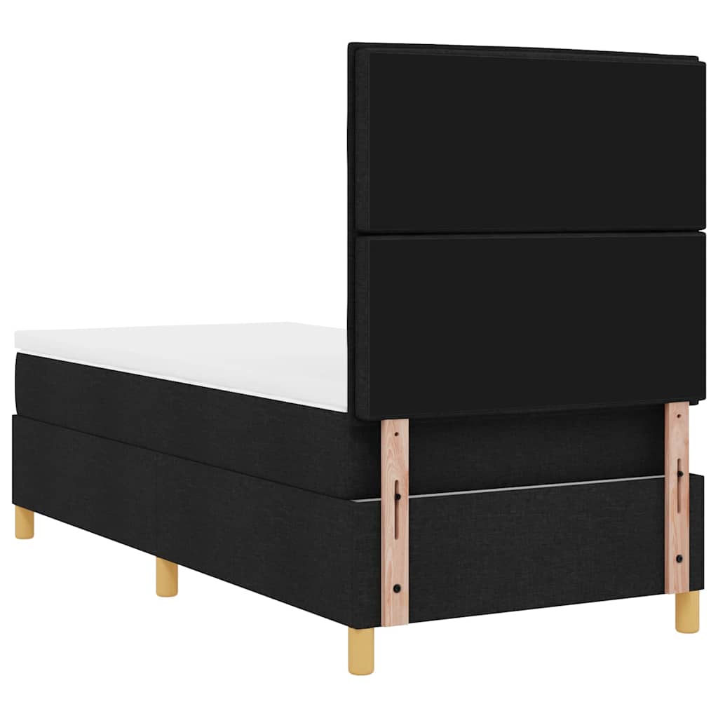 Box spring seng med madras Sort 100 x 200 cm Stof