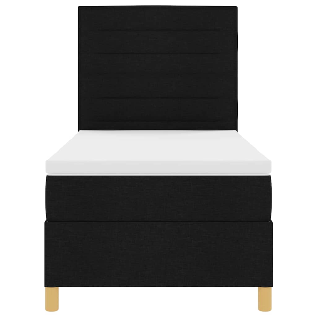 Box spring seng med madras Sort 100 x 200 cm Stof