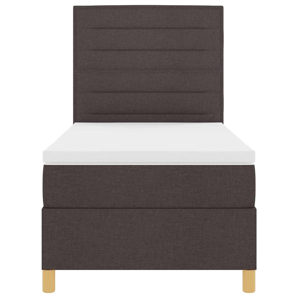 Box spring seng med madras Mørk Brun 100 x 200 cm Stof