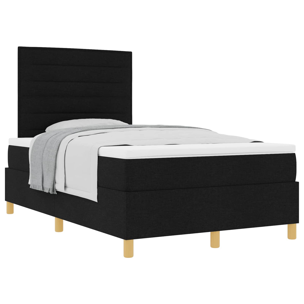 Box spring seng med madras Sort 120 x 190 cm Stof