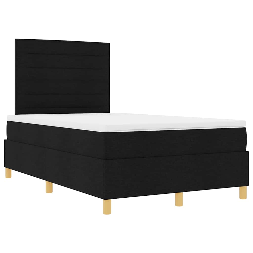 Box spring seng med madras Sort 120 x 190 cm Stof