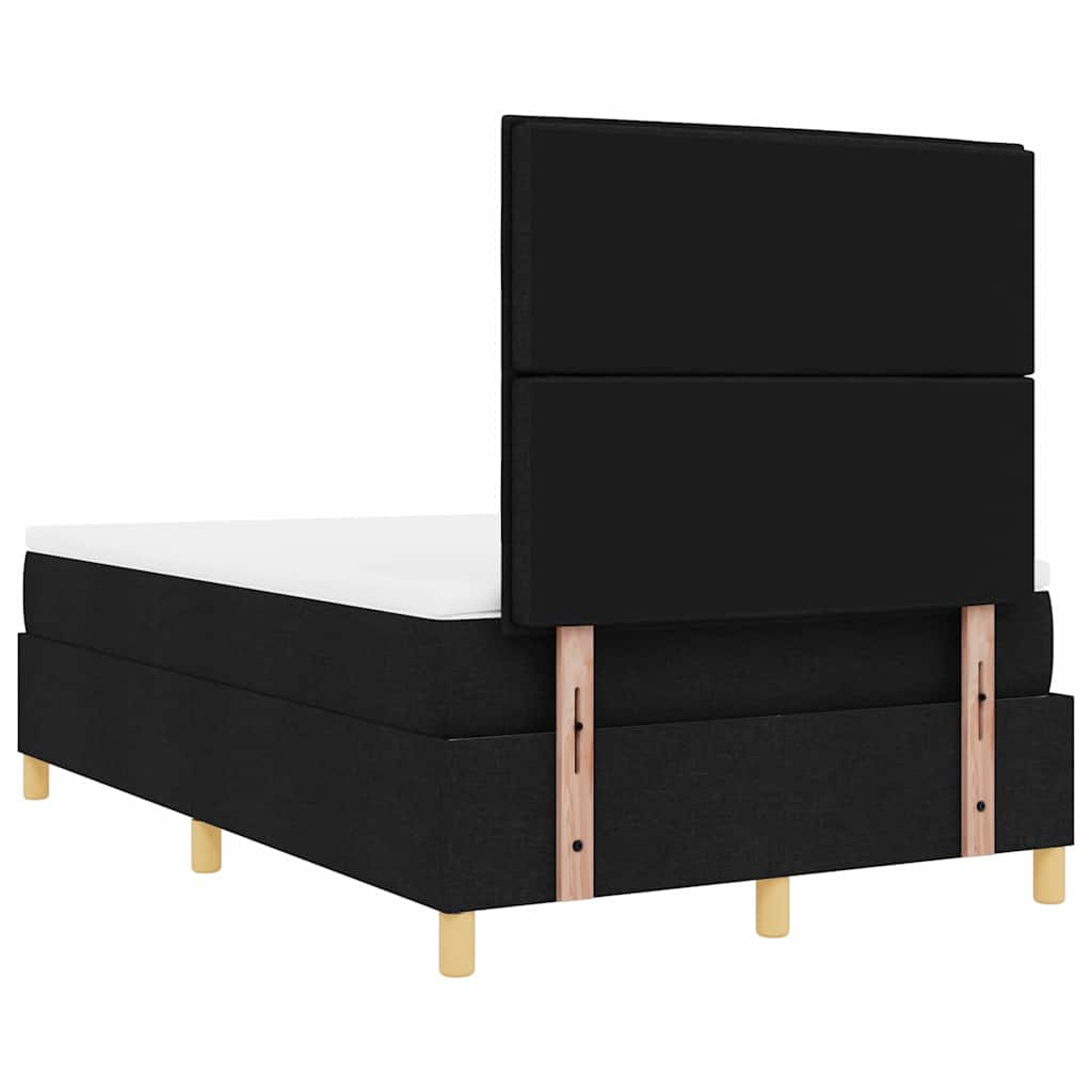 Box spring seng med madras Sort 120 x 190 cm Stof