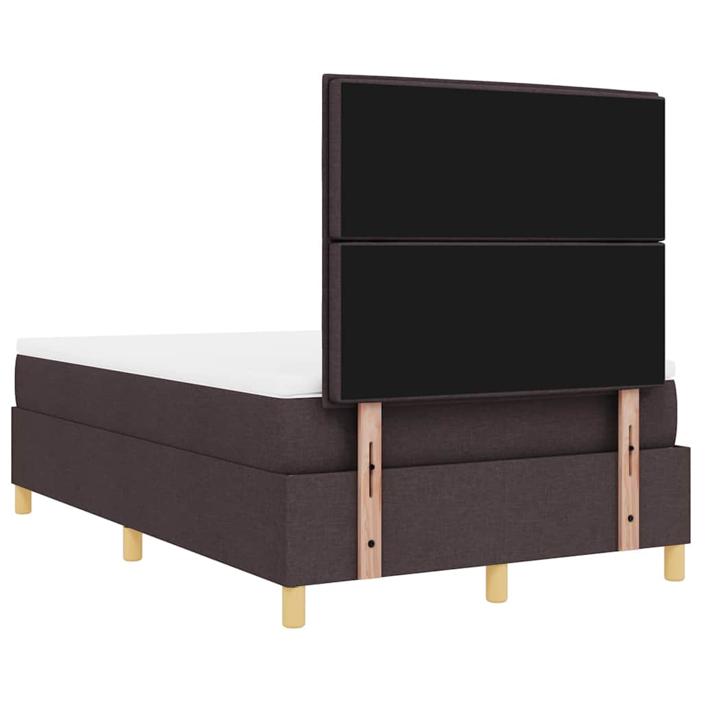 Box spring seng med hovedgærde Mørk Brun 120 x 190 cm Stof