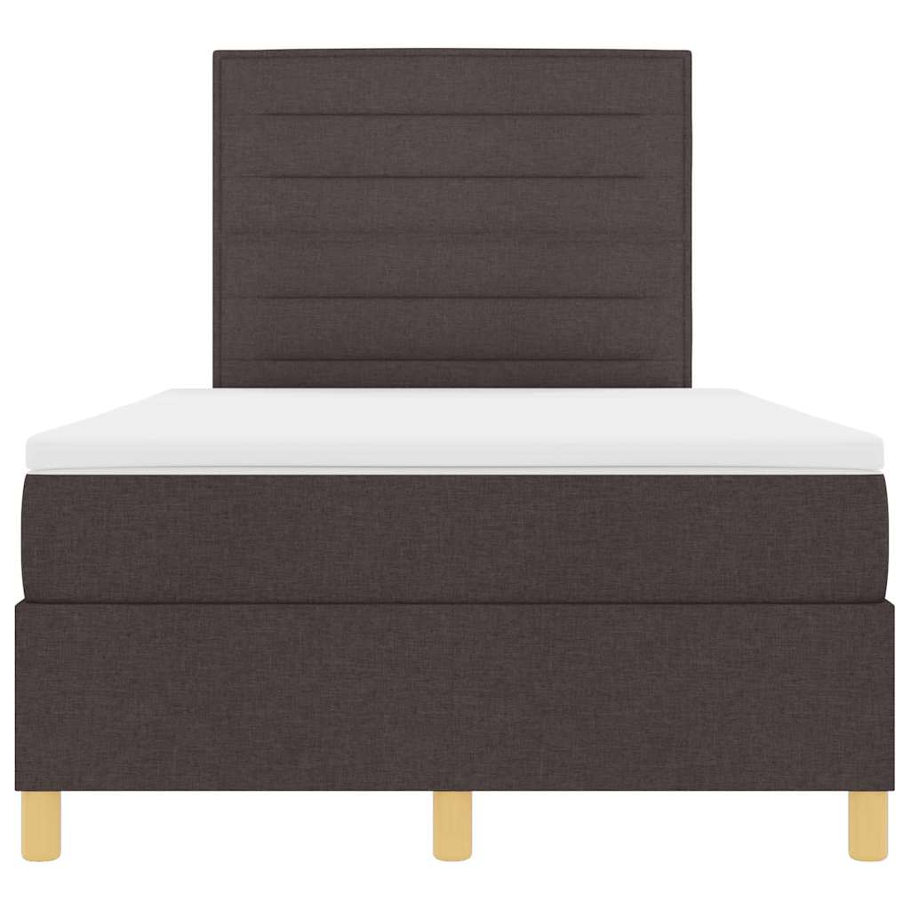 Box spring seng med hovedgærde Mørk Brun 120 x 190 cm Stof