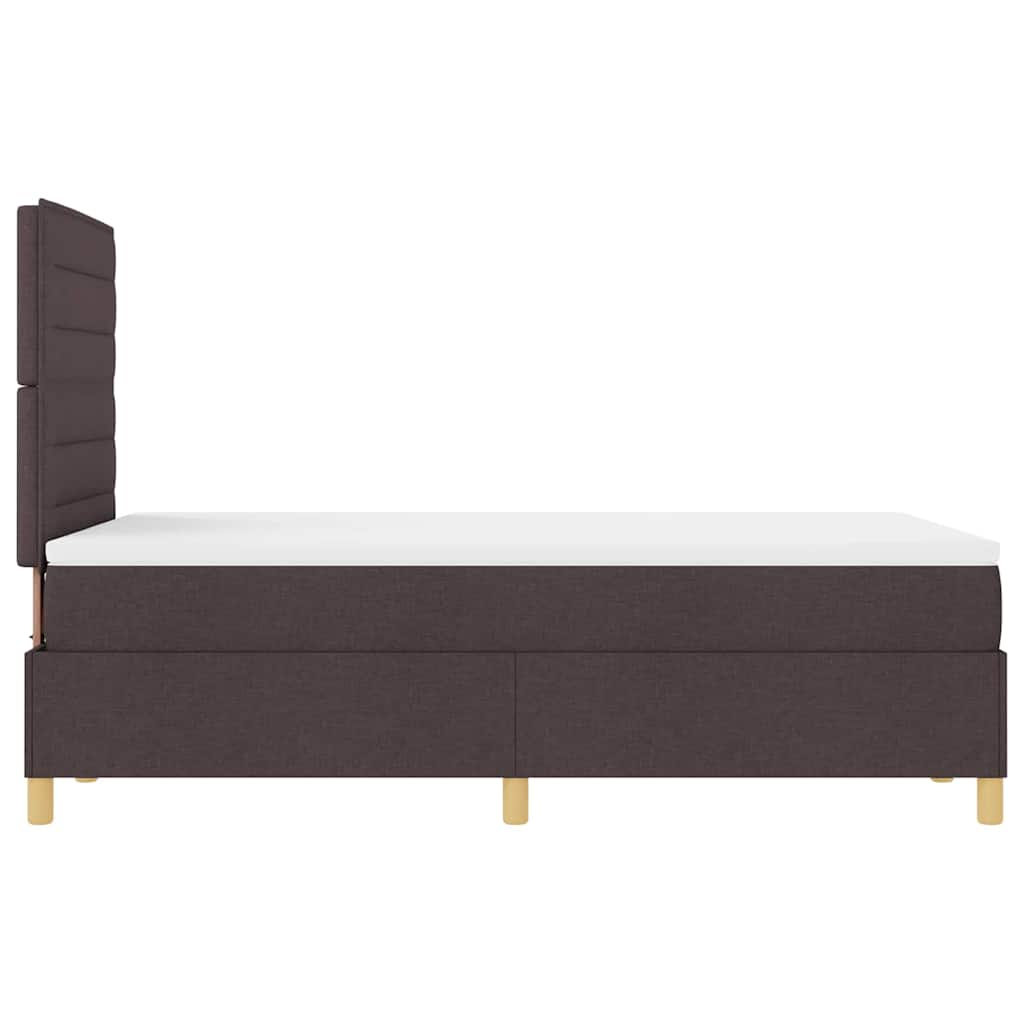 Box spring seng med hovedgærde Mørk Brun 120 x 190 cm Stof