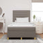 Box spring seng med hovedgærde Gråbrun 120 x 190 cm Stof